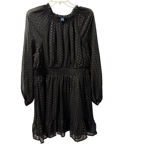 Old Navy Womens Black Metallic Dot Long Sleeve Dress Size L. NWT - Picture 8 of 12